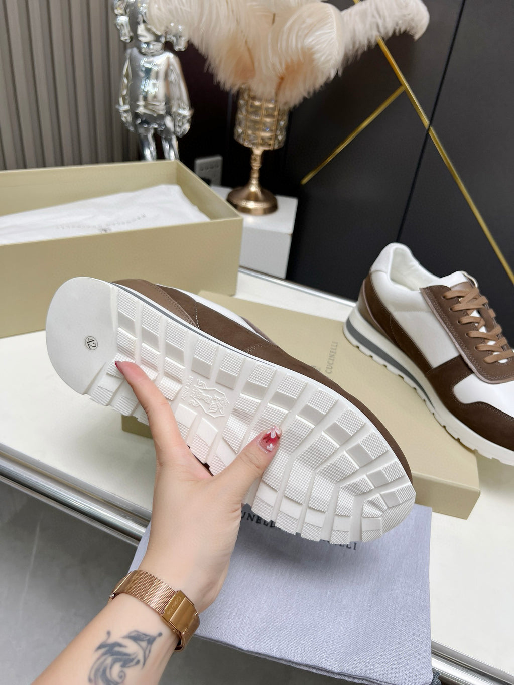 BRUNELLO SUEDE AND CALFSKIN