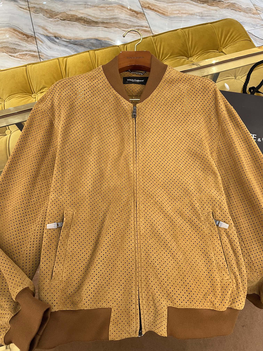 DOLCE & GABBANA LAMB SUEDE BOMBER