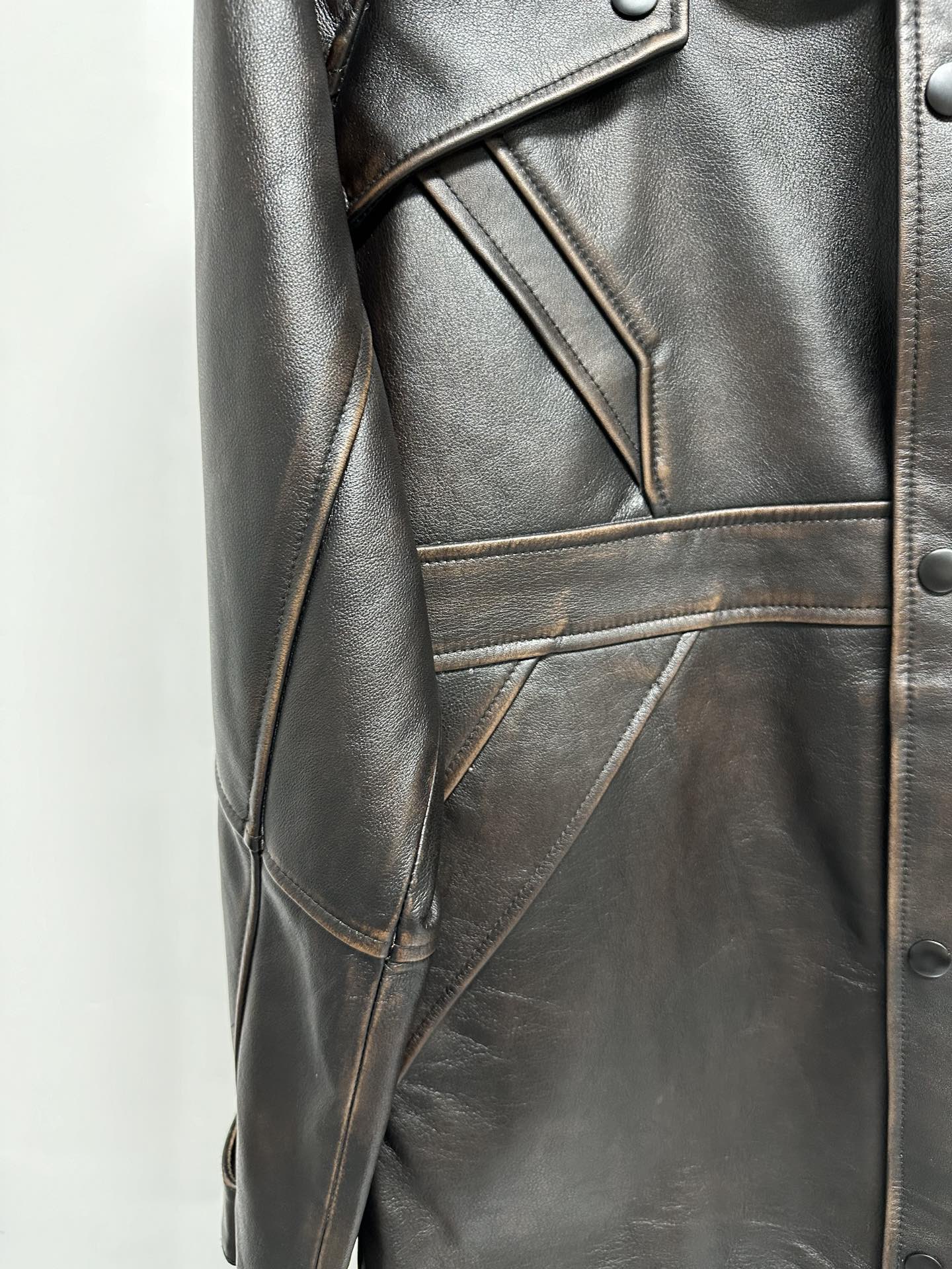 PRADA LEATHER CABAN JACKET