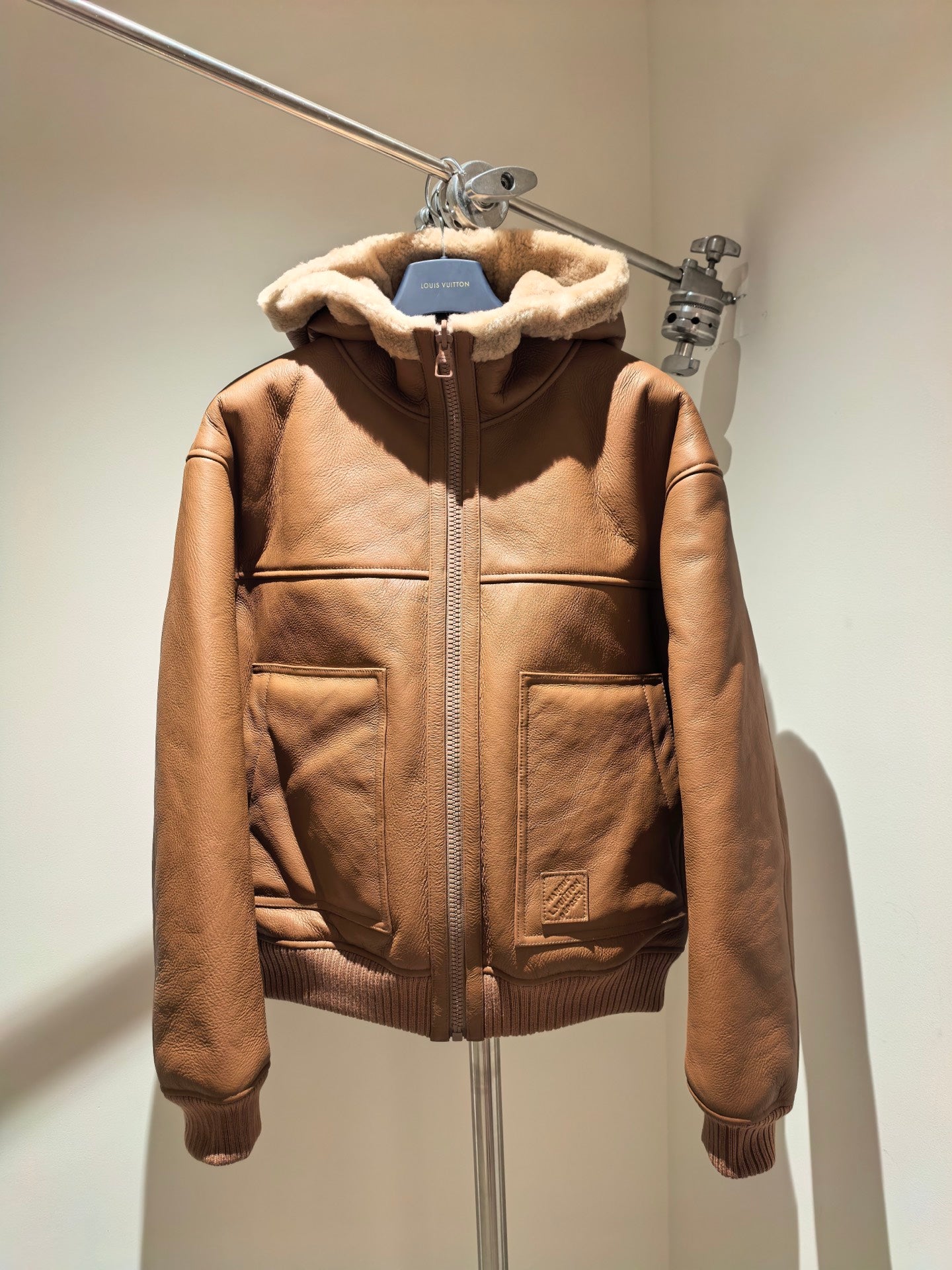 LOUIS V REVERSIBLE HOODED SHEARLING