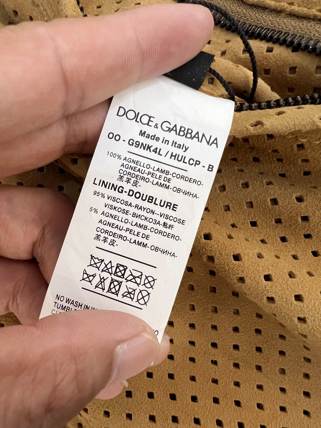 DOLCE & GABBANA LAMB SUEDE BOMBER