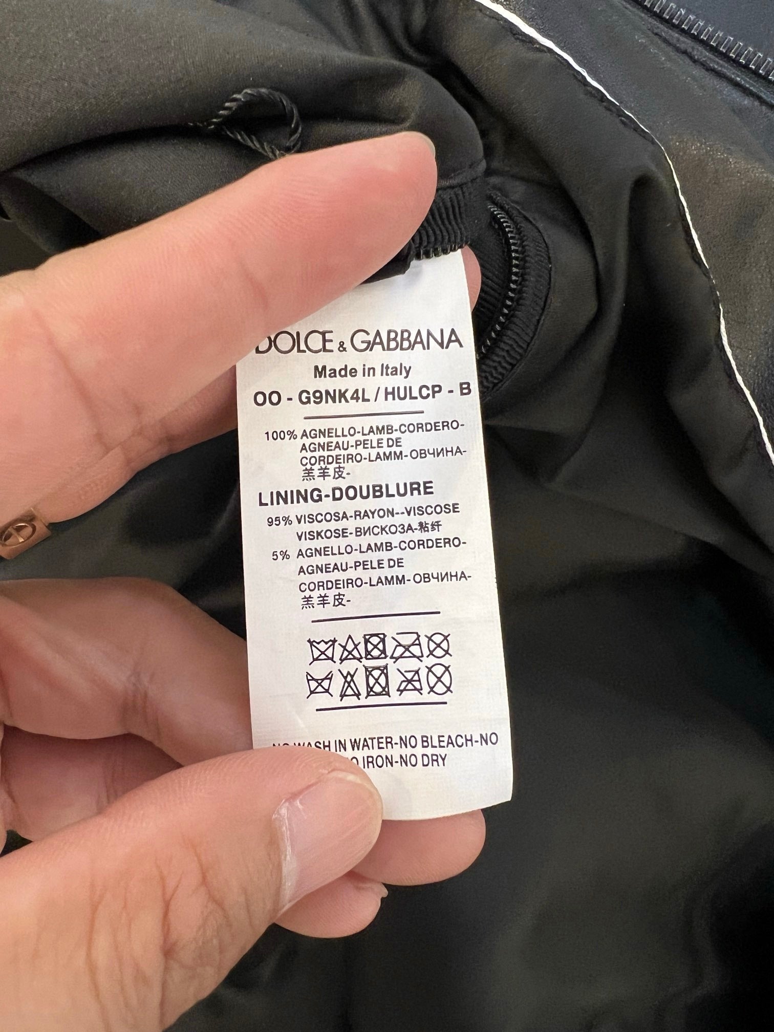 DOLCE & GABBANA LAMB LEATHER JACKET