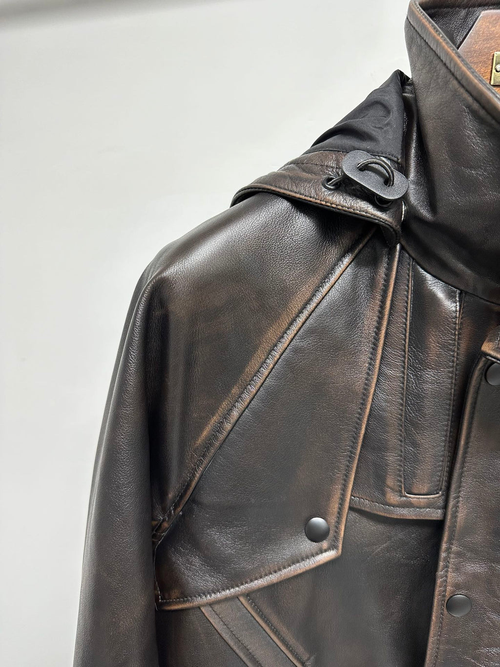 PRADA LEATHER CABAN JACKET