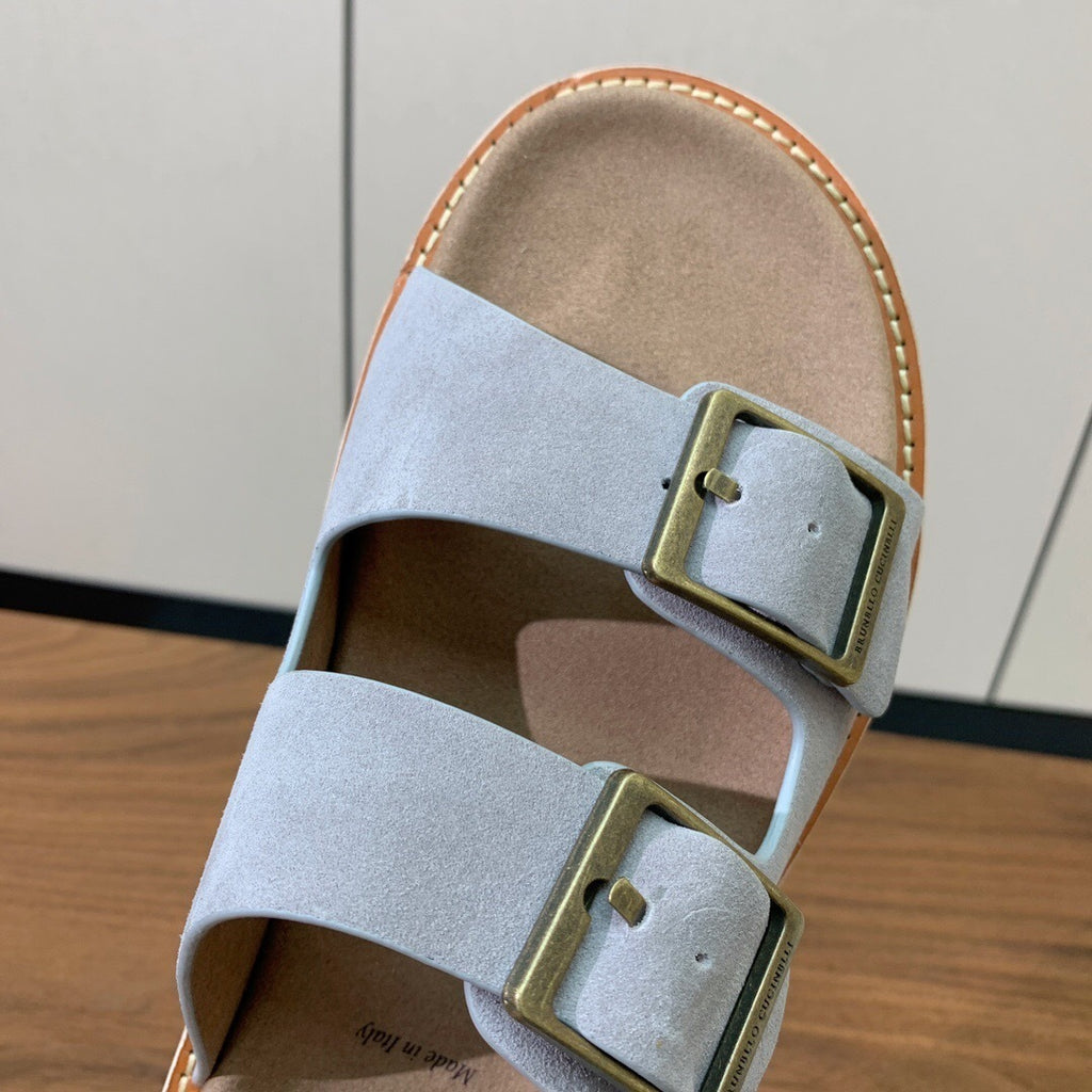 BRUNELLO DOUBLE BUCKLE SANDAL