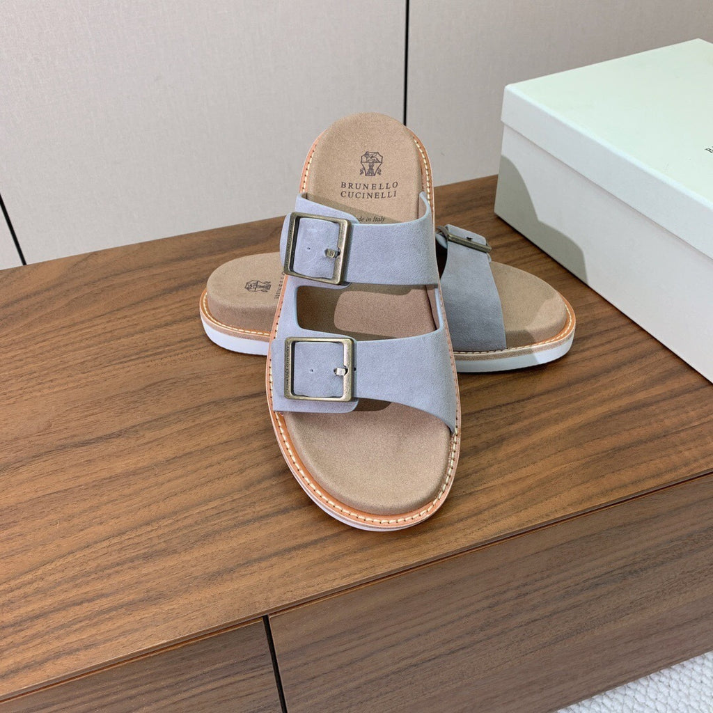 BRUNELLO DOUBLE BUCKLE SANDAL