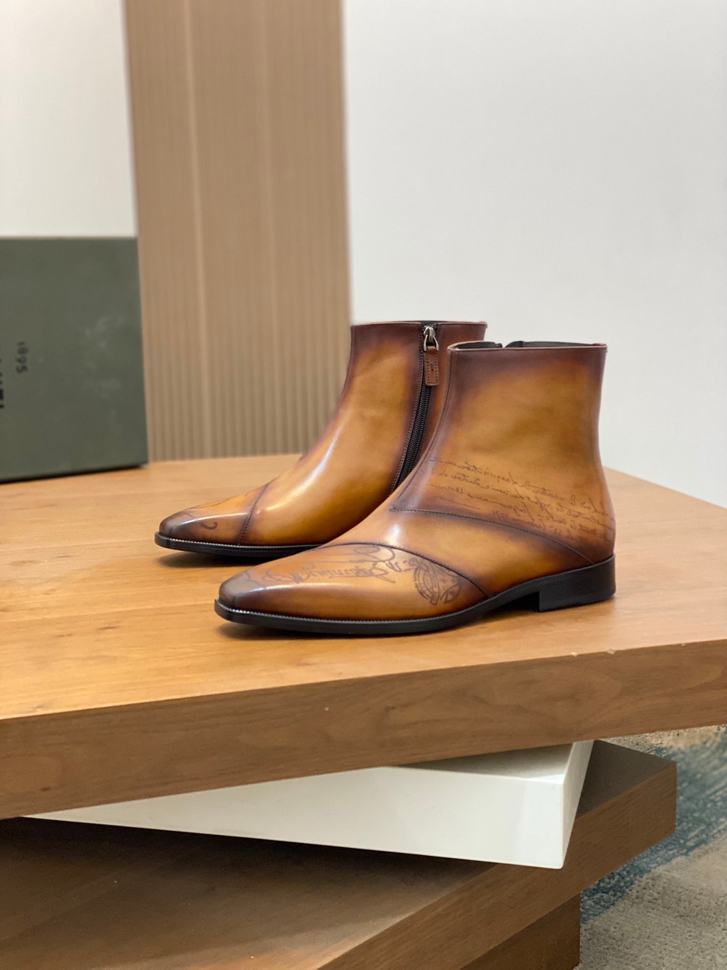 BERLUTI GALET LEATHER BOOT