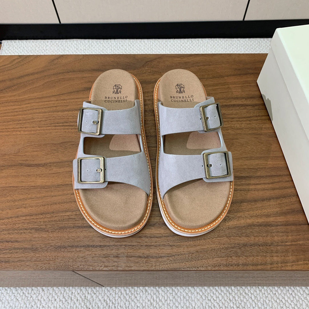 BRUNELLO DOUBLE BUCKLE SANDAL