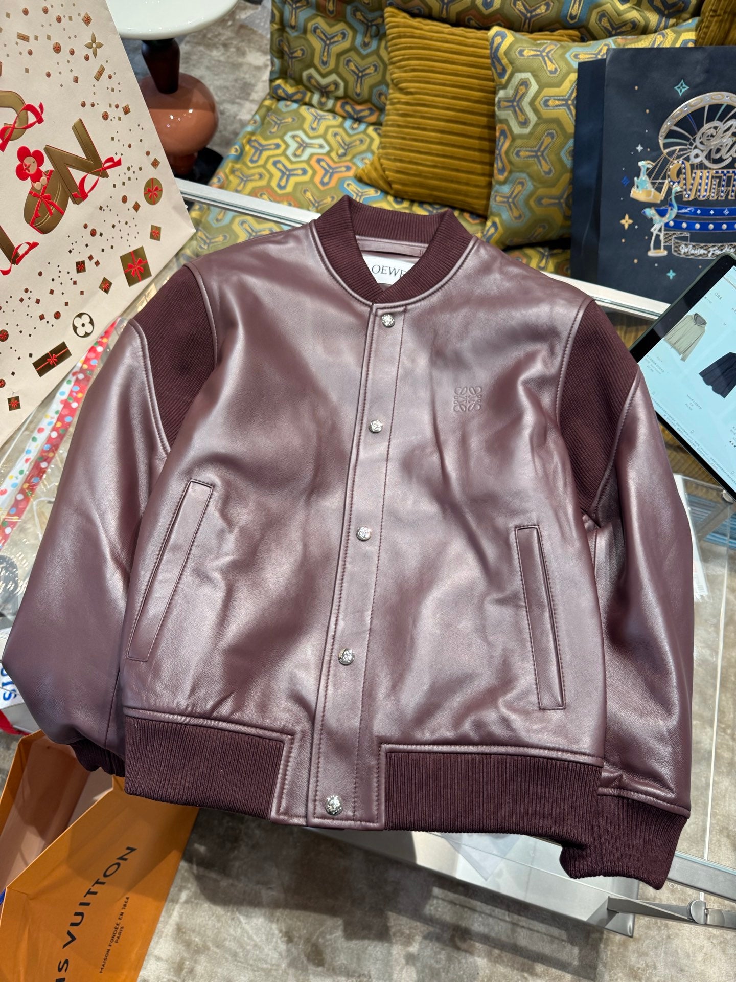 LOEWE LEATHER BOMBER