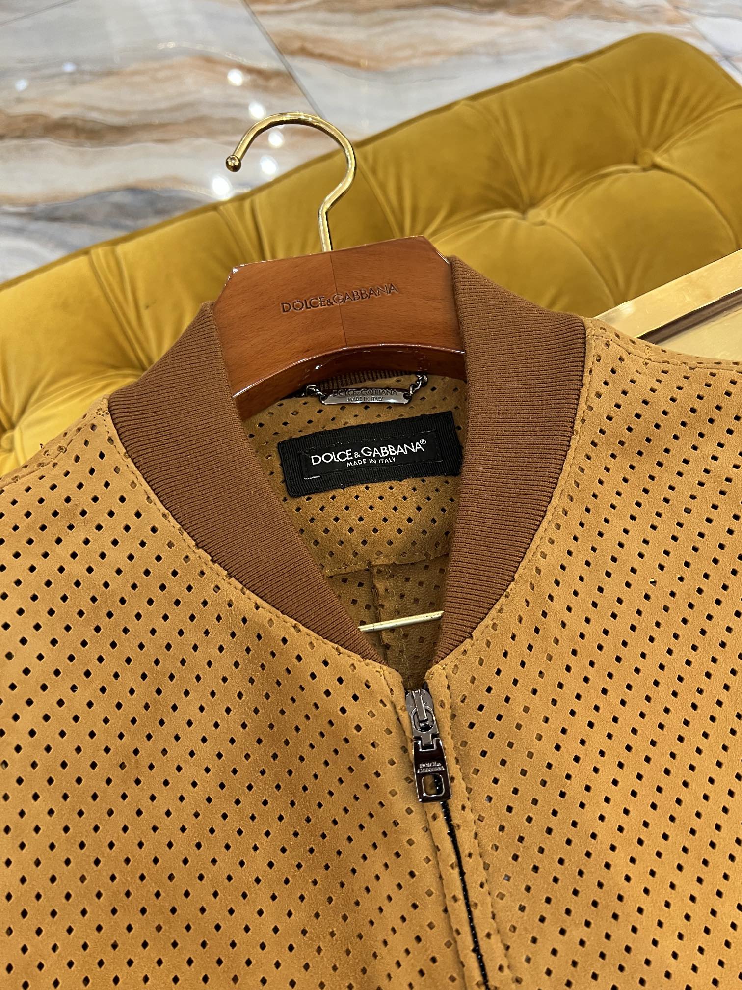 DOLCE & GABBANA LAMB SUEDE BOMBER