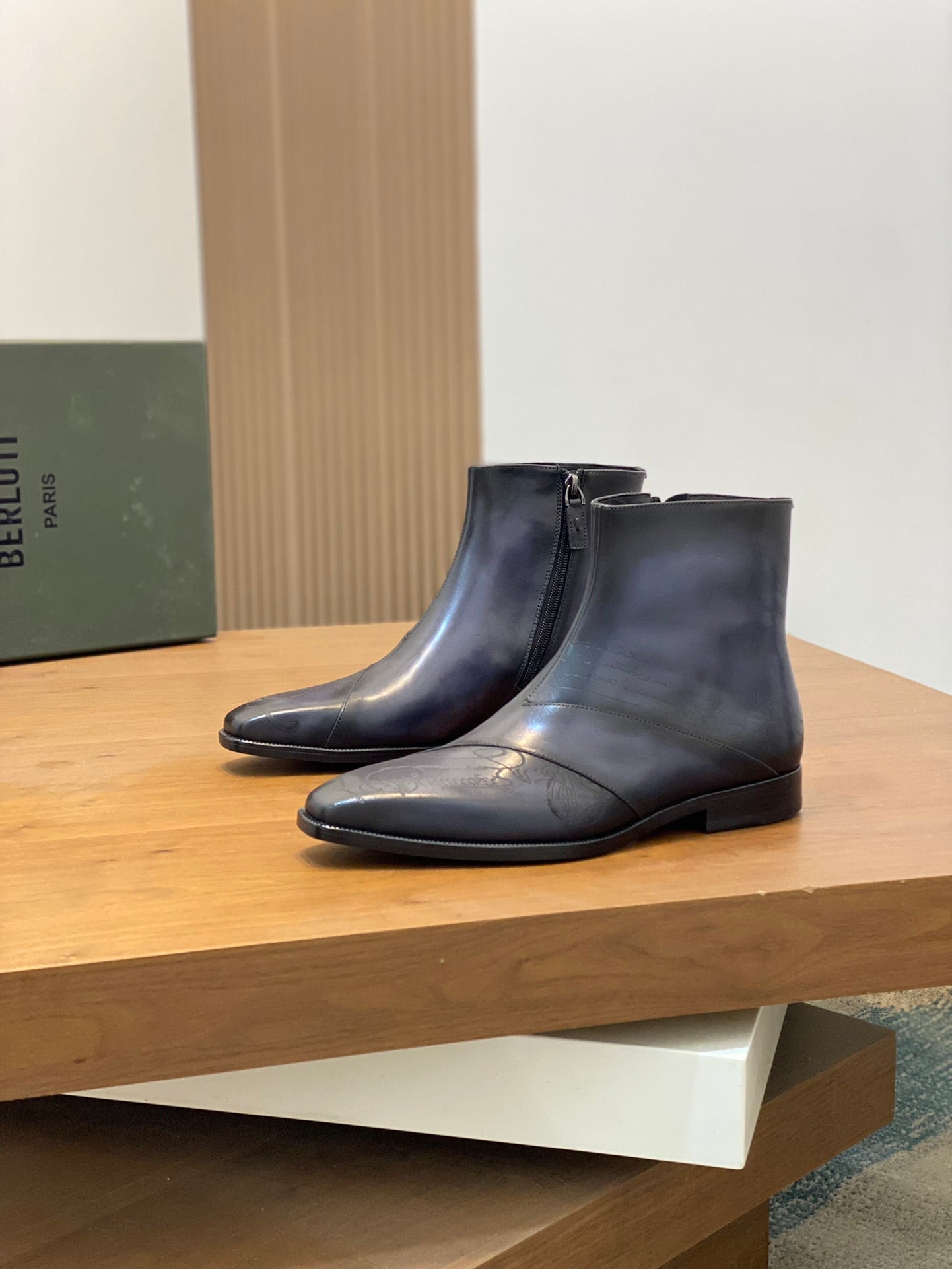 BERLUTI GALET LEATHER BOOT
