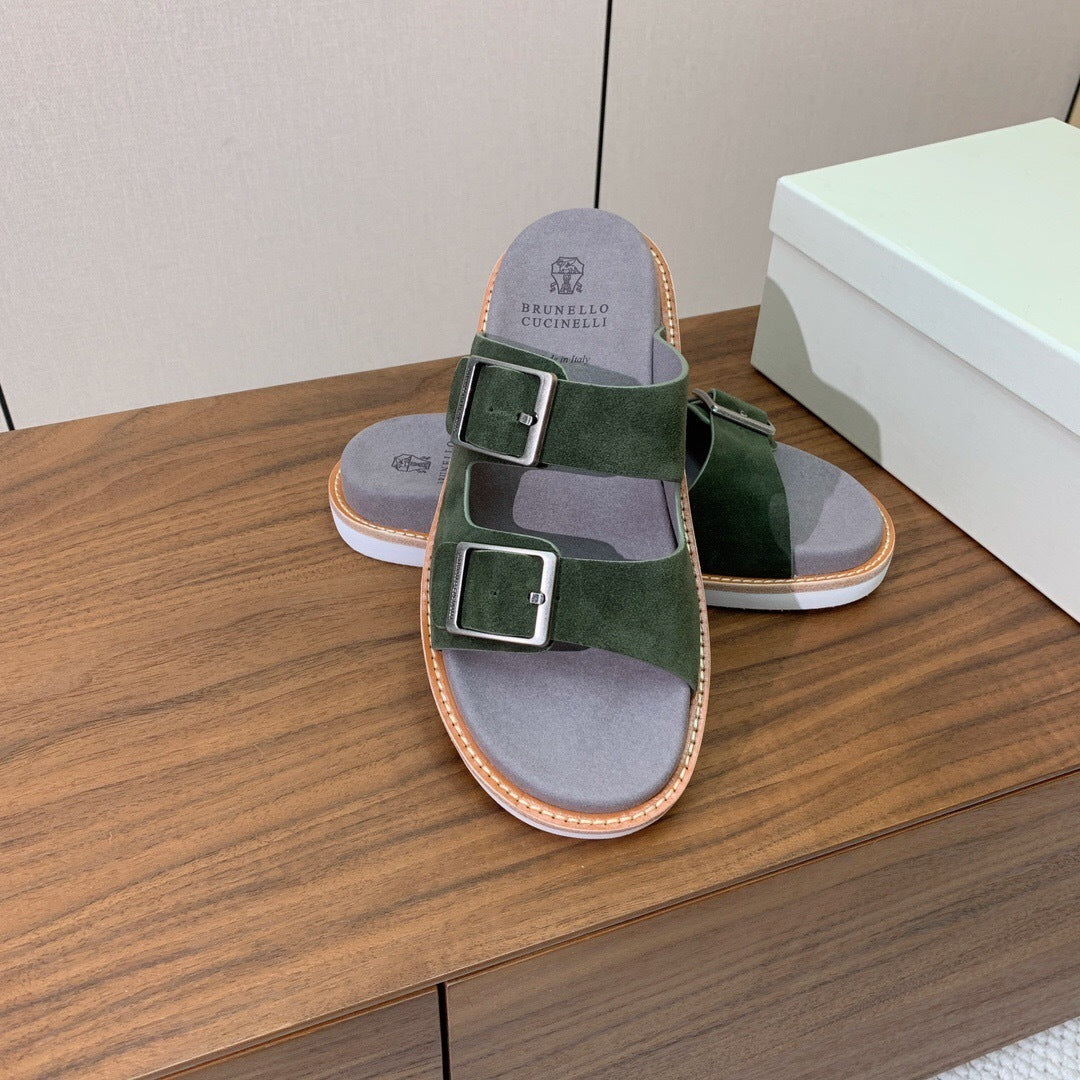 BRUNELLO DOUBLE BUCKLE SANDAL