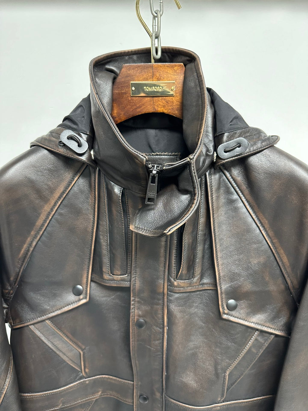PRADA LEATHER CABAN JACKET
