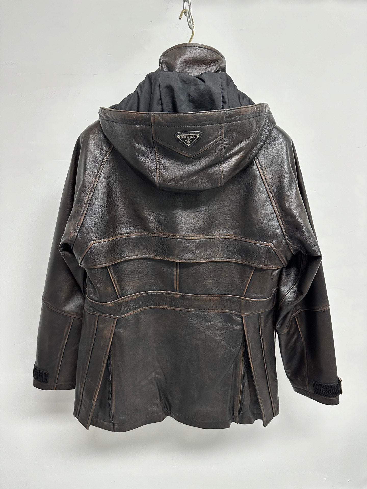 PRADA LEATHER CABAN JACKET